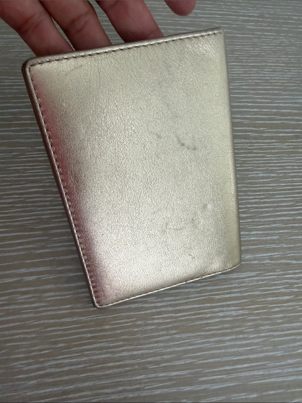 COACH Smooth Leather Gold Passport Cover Passport Holder - Picture 9 of 13